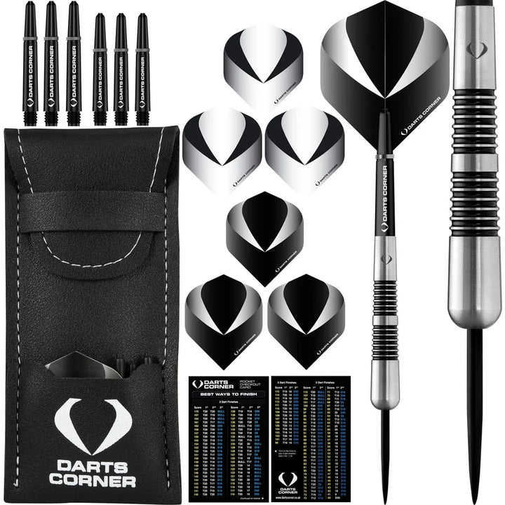 Darts Corner Warfare M6 Black Ring Steel Tip Darts 80% Tungsten