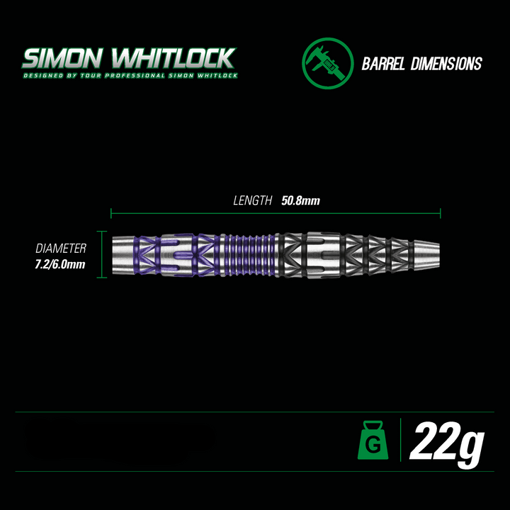 Simon Whitlock Special Edition Steel Tip Darts 90% Tungsten