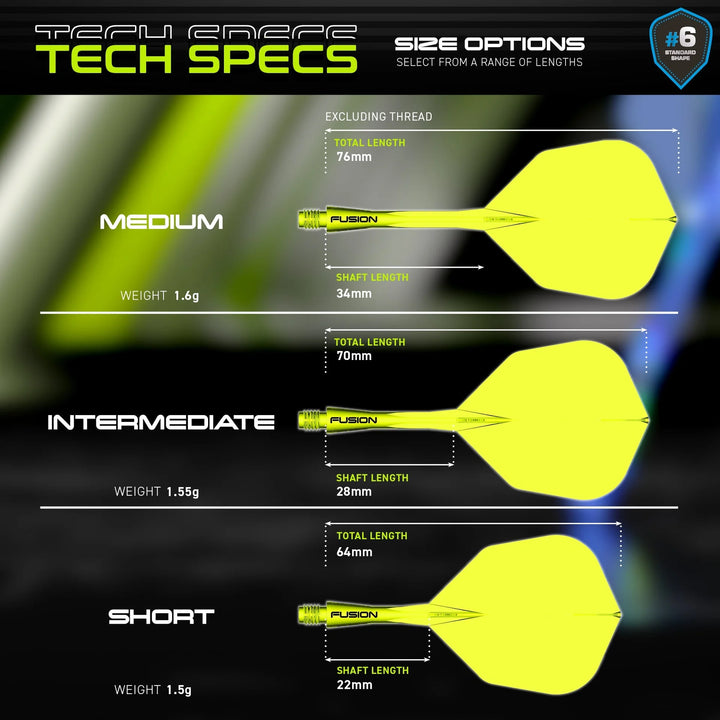 Fusion No.6 Integrated Flight and Shaft - Neon Yellow