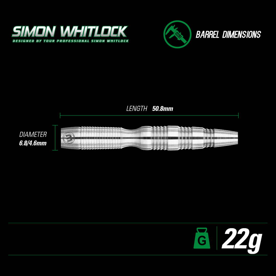 Simon “The Wizard” Whitlock Steel Tip Darts 90% Tungsten