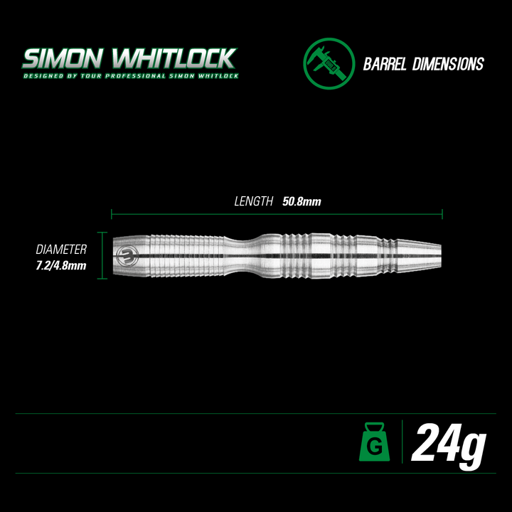 Simon “The Wizard” Whitlock Steel Tip Darts 90% Tungsten