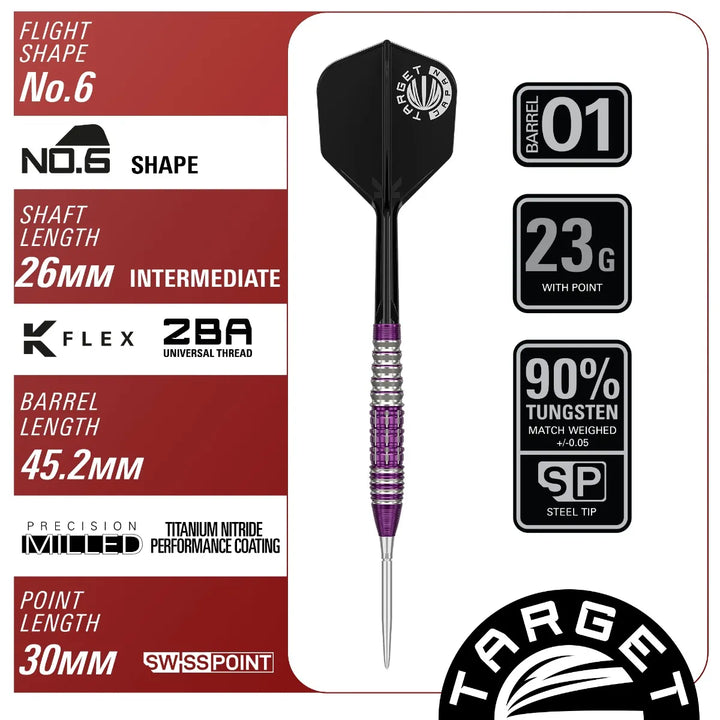 Tung Suk Zenith G1 Swiss Point Darts 90% Tungsten